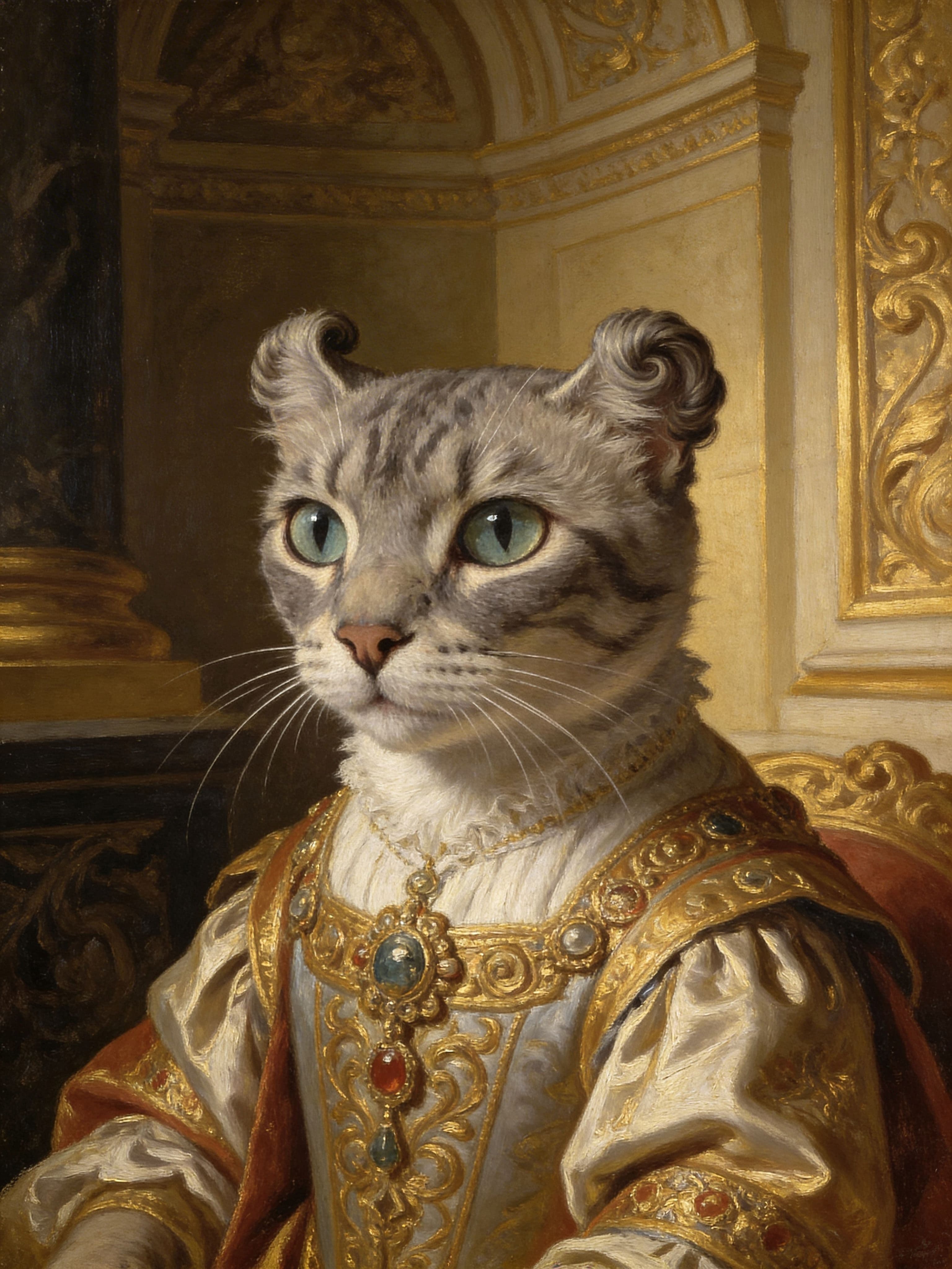 May in royal portrait style